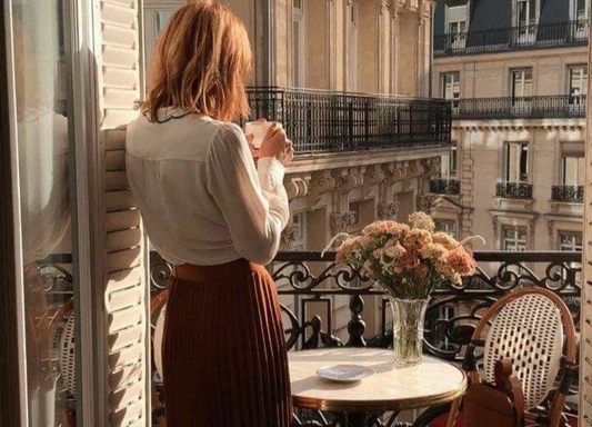Woman standing on terrace