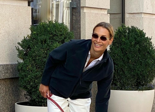 woman walking dog