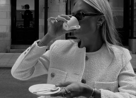 woman drinking coffee